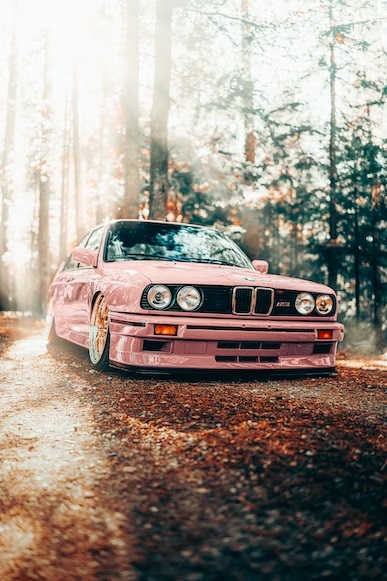 BMW E30 Pink Velg Gold