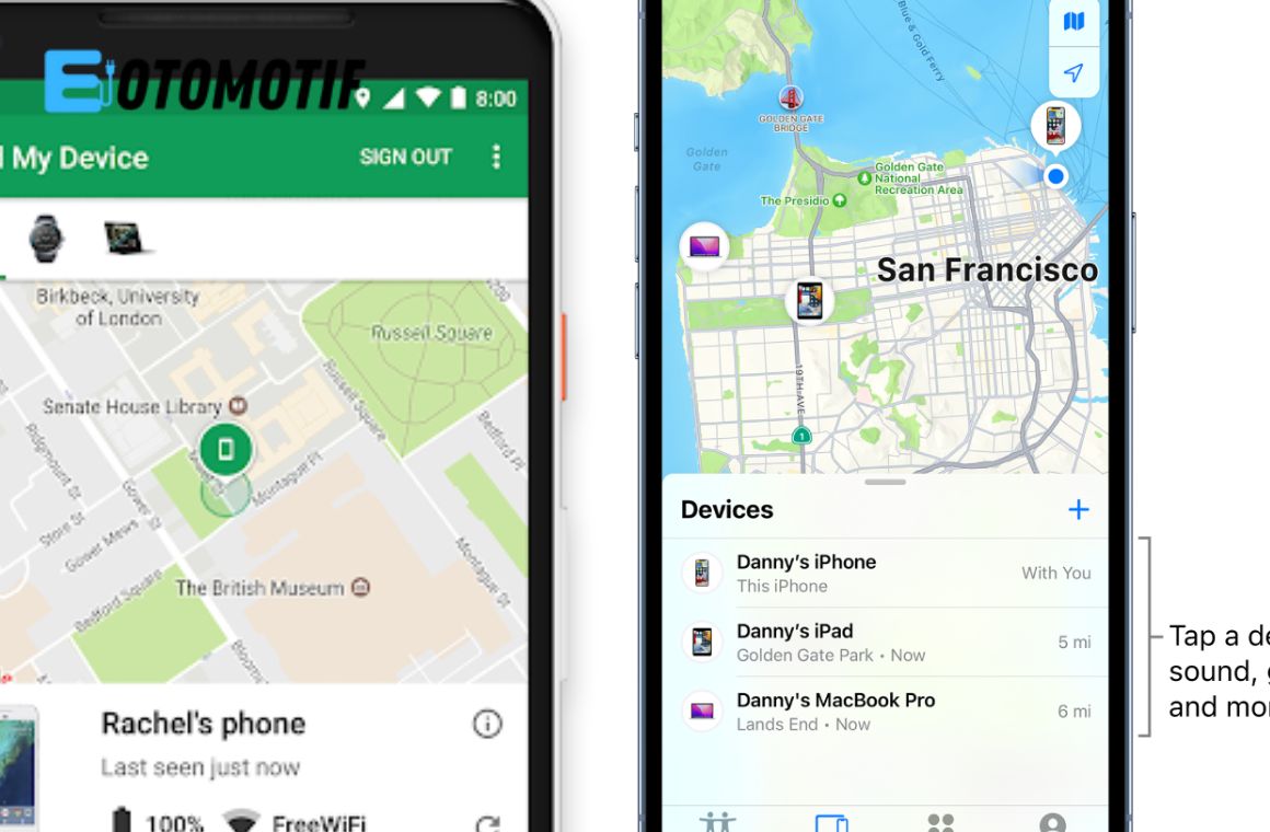 Find My Device Google dan iOS