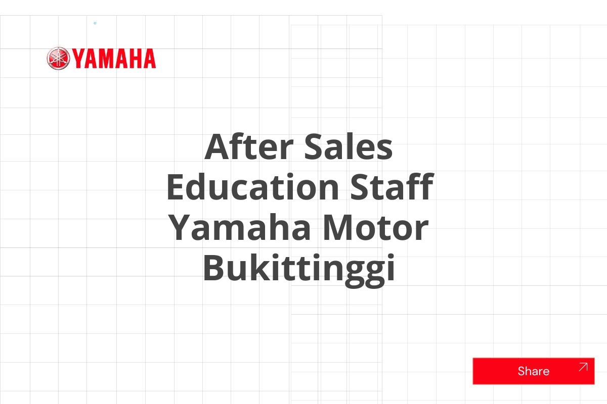 After Sales Education Staff Yamaha Motor Bukittinggi