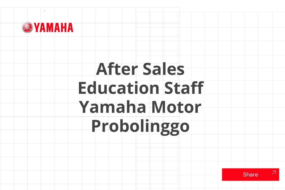After Sales Education Staff Yamaha Motor Probolinggo