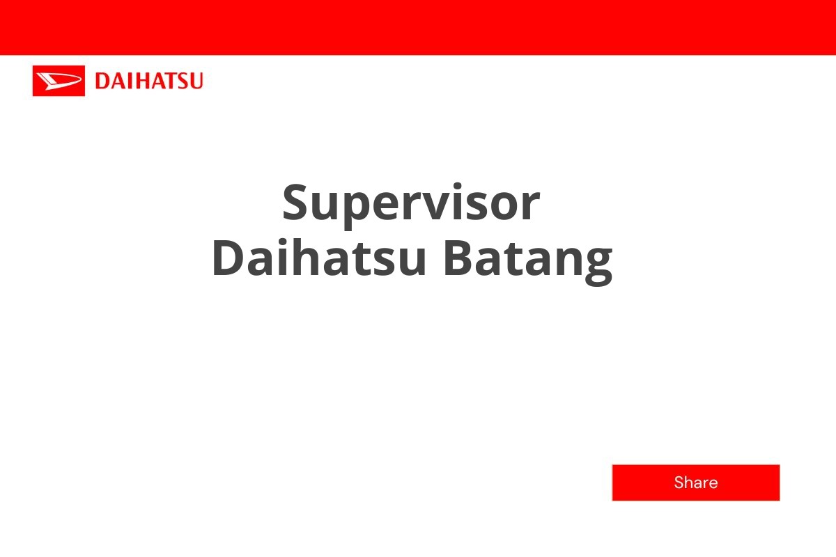 Supervisor Daihatsu Batang
