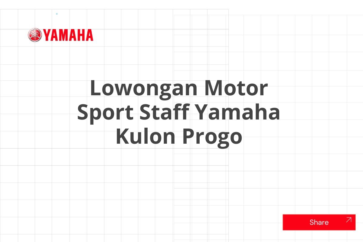 Lowongan Motor Sport Staff Yamaha Kulon Progo