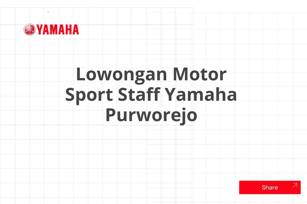 Lowongan Motor Sport Staff Yamaha Purworejo