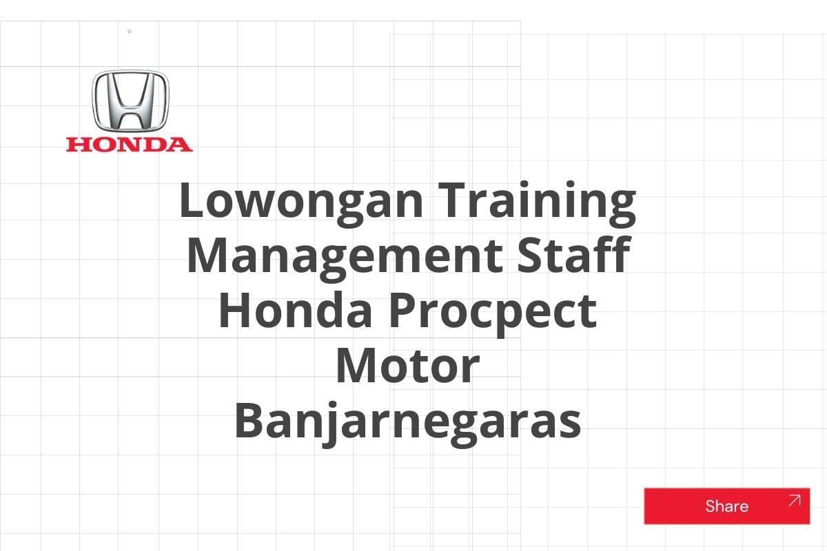 Lowongan Training Management Staff Honda Procpect Motor Banjarnegaras
