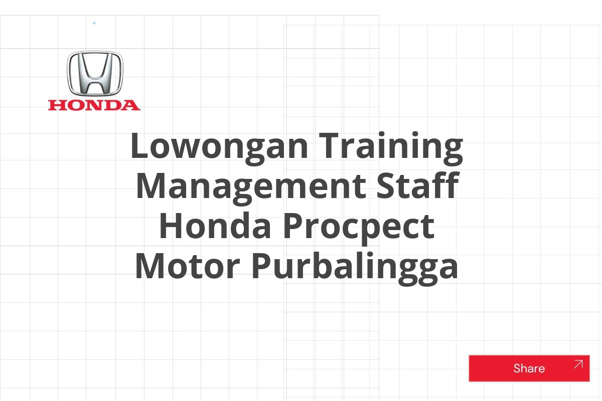 Lowongan Training Management Staff Honda Procpect Motor Purbalingga